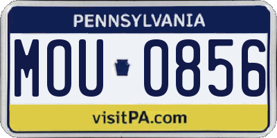 PA license plate MOU0856