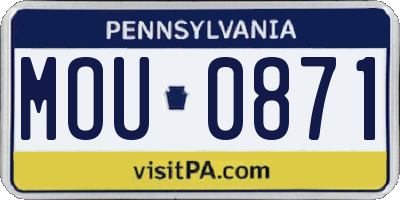 PA license plate MOU0871