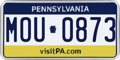 PA license plate MOU0873