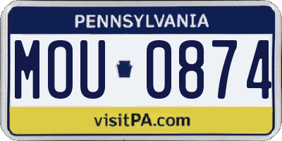 PA license plate MOU0874