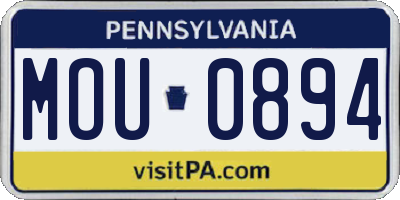 PA license plate MOU0894