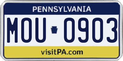PA license plate MOU0903