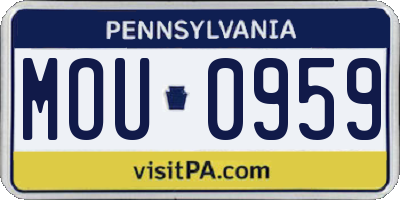 PA license plate MOU0959