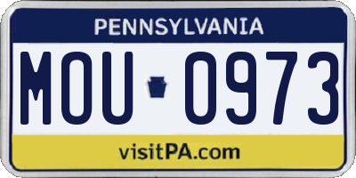 PA license plate MOU0973