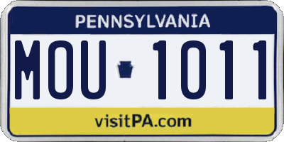 PA license plate MOU1011