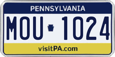 PA license plate MOU1024