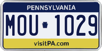 PA license plate MOU1029
