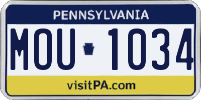 PA license plate MOU1034