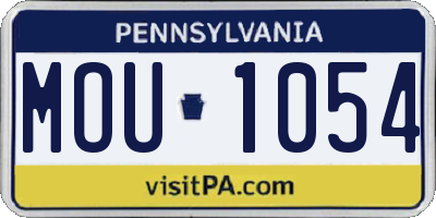 PA license plate MOU1054