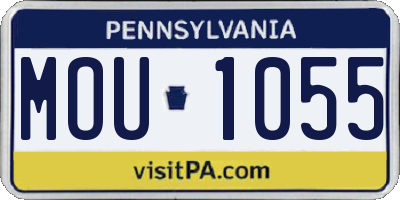 PA license plate MOU1055