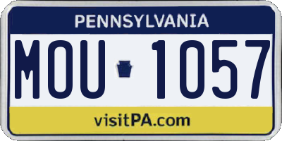 PA license plate MOU1057