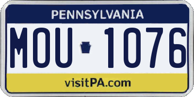 PA license plate MOU1076