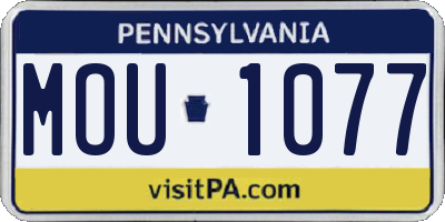 PA license plate MOU1077