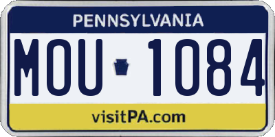 PA license plate MOU1084
