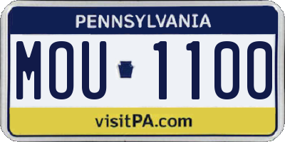 PA license plate MOU1100