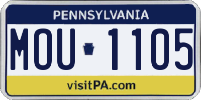 PA license plate MOU1105