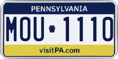 PA license plate MOU1110