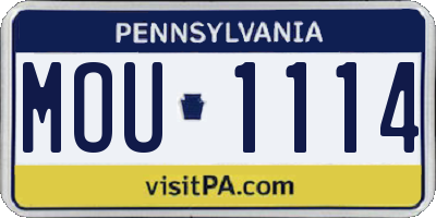 PA license plate MOU1114