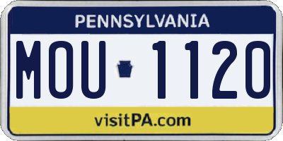 PA license plate MOU1120