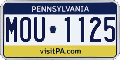 PA license plate MOU1125