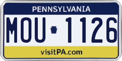 PA license plate MOU1126