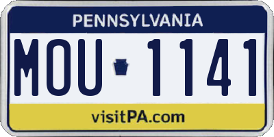 PA license plate MOU1141