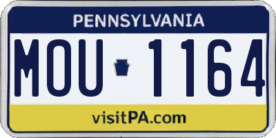 PA license plate MOU1164