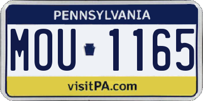 PA license plate MOU1165