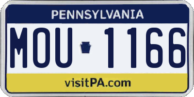 PA license plate MOU1166
