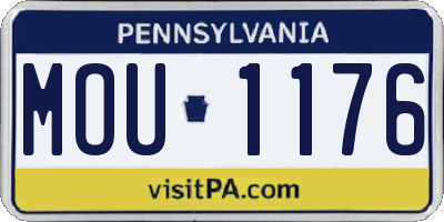 PA license plate MOU1176