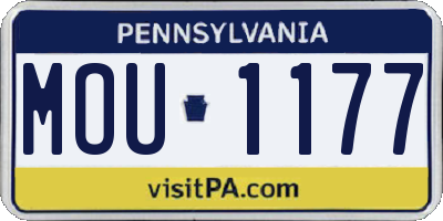 PA license plate MOU1177
