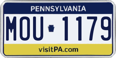PA license plate MOU1179