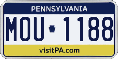 PA license plate MOU1188