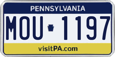 PA license plate MOU1197