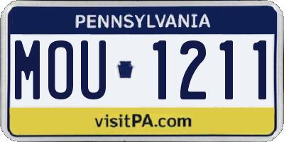 PA license plate MOU1211