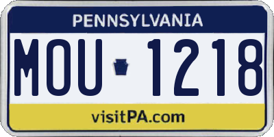 PA license plate MOU1218