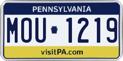 PA license plate MOU1219