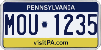PA license plate MOU1235