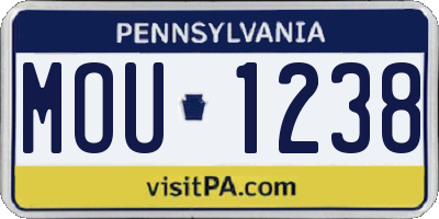 PA license plate MOU1238