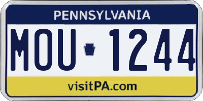 PA license plate MOU1244