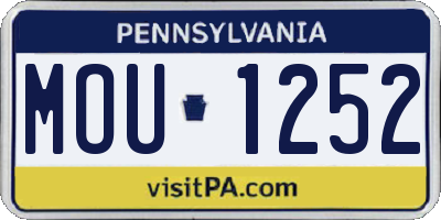 PA license plate MOU1252