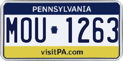 PA license plate MOU1263