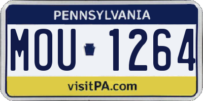 PA license plate MOU1264