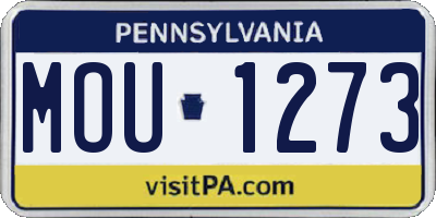 PA license plate MOU1273