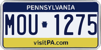 PA license plate MOU1275