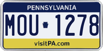 PA license plate MOU1278
