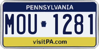 PA license plate MOU1281
