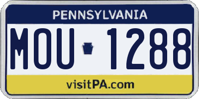 PA license plate MOU1288