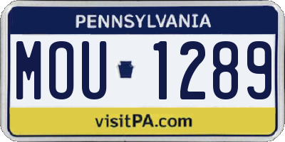 PA license plate MOU1289