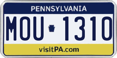 PA license plate MOU1310